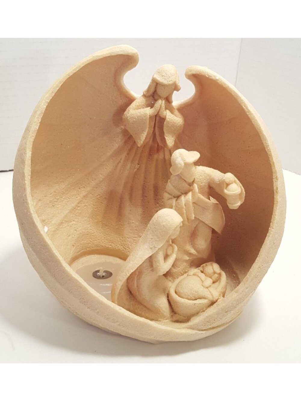 Christmas Sand Art Nativity Tea Light Candle Holder Holy Family Holiday Decor